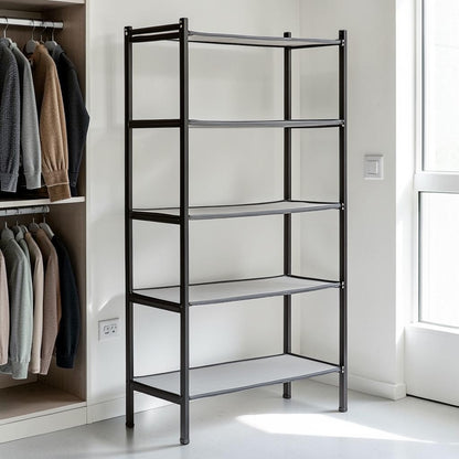 Pugel 10-Tier Shoe Rack for Closet & Entryway - Large Capacity Shoe Tower Holds 50 Pairs - Customizable & Splitable Design - Dustproof Non-Woven Fabric - Black